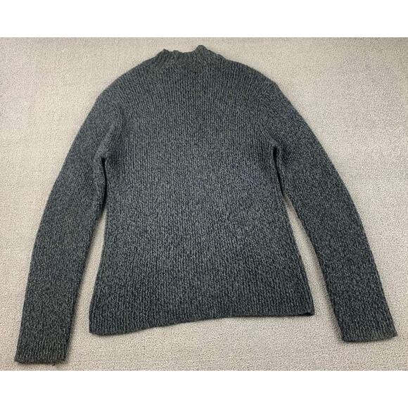 Converse Knit Sweater Women Small Gray Quarter Half Zip Long Sleeve One Star Rib - Picture 2 of 9
